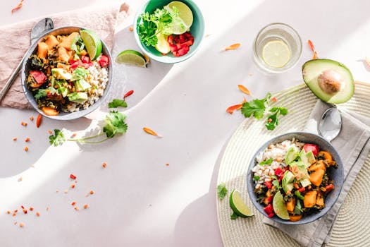 colorful plate of healthy food